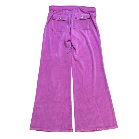 Y2K Victorias Secret Pink Velour Flare Track Jogger Suit Pants S Drawstring Wais - Picture 2 of 8